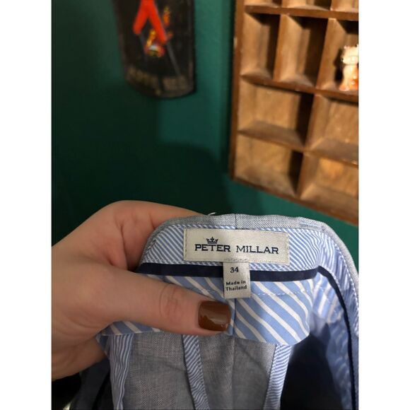 Peter Millar Shorts Mens 34 Blue Gray 9" Inseam Performance Shorts - Picture 3 of 4